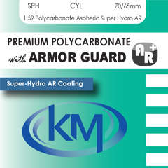 polycarbonate Armor Guard Superhydrophobic AR stock finished lenses