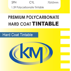 polycarbonate hard coated tintable stock lenses