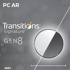 Polycarbonate Transitions stock finished lenses with ar