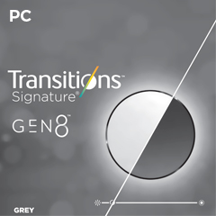 Poly carbonate stock finished transitions lenses